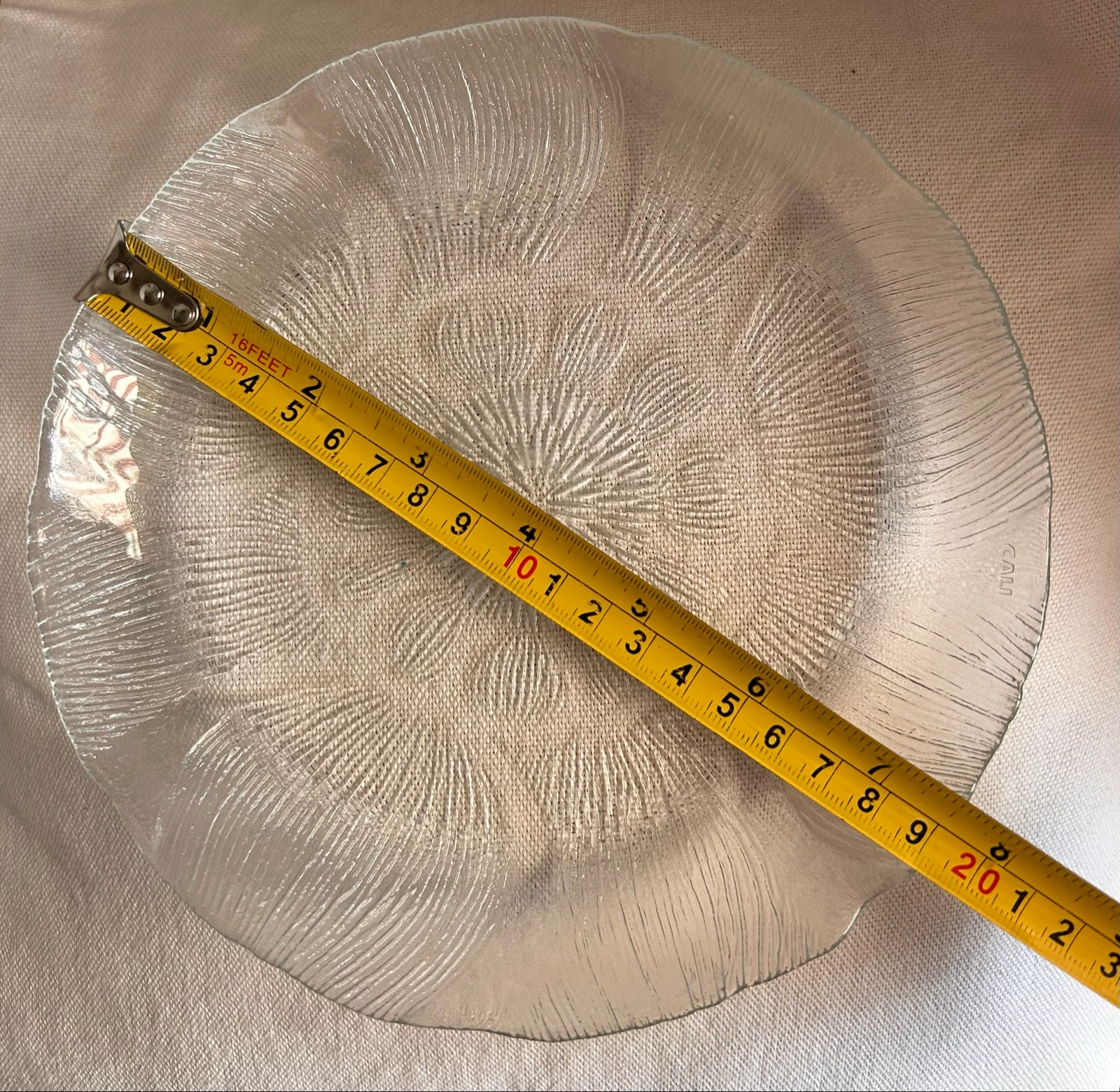 Vintage textured molded glass bowl / plate CALI France – Flower Decor – 19 cm – photo 11